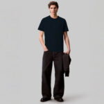 Calvin Klein Smooth Solid Erkek Mavi T-Shirt