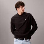 Calvin Klein Premium Terry Monogram Erkek Siyah Sweatshirt