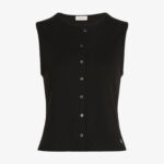 Calvin Klein Kadın Siyah Kolsuz T-Shirt