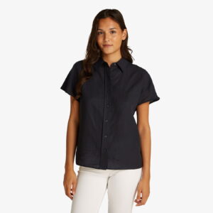 Calvin Klein Linen Blend Kadın Siyah Gömlek