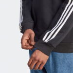 adidas Essentials 3 Stripes Fleece Erkek Siyah Günlük Sweatshirt