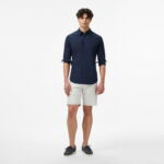 Calvin Klein Solid Stretch Slim Erkek Mavi Gömlek