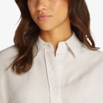 Calvin Klein Linen Blend Kadın Bej Gömlek