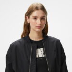 Calvin Klein Long Bomber Kadın Siyah Ceket