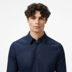 Calvin Klein Solid Stretch Slim Erkek Mavi Gömlek