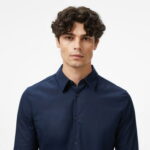 Calvin Klein Solid Stretch Slim Erkek Mavi Gömlek