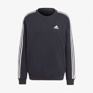 adidas Essentials 3 Stripes Fleece Erkek Siyah Günlük Sweatshirt
