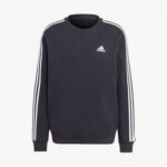 adidas Essentials 3 Stripes Fleece Erkek Siyah Günlük Sweatshirt
