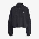 adidas Essentials Fleece Yarım Fermuarlı Kadın Siyah Hoodie