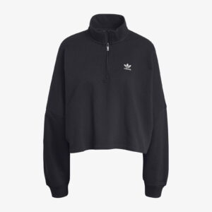 adidas Essentials Fleece Yarım Fermuarlı Kadın Siyah Hoodie