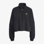 adidas Essentials Fleece Yarım Fermuarlı Kadın Siyah Hoodie