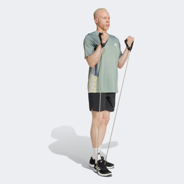 Adidas Train Essentials Seasonal Colorblock Erkek Yeşil Antrenman T-Shirt