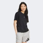 adidas Essentials Small Logo Cotton Kadın Siyah T-Shirt
