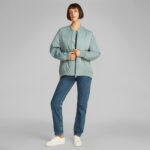 Calvin Klein Long Bomber Kadın Mavi Ceket