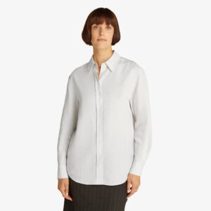 Calvin Klein Linen Blend Regular Kadın Bej Gömlek