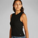 Calvin Klein Kadın Siyah Kolsuz T-Shirt