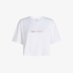 Calvin Klein Cotton Boxy Crop Pride Kadın Beyaz T-Shirt
