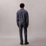 Calvin Klein 90S Indigo Emblem Jacquard Truck Erkek Mavi Ceket