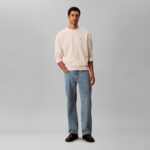 Calvin Klein Terry Monogram  Erkek Beyaz Sweatshirt