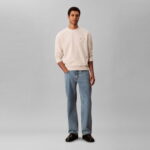 Calvin Klein Terry Monogram  Erkek Beyaz Sweatshirt