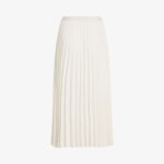 Tommy Hilfiger Fluid Pleated Pull On Midi Kadın Krem Rengi Etek