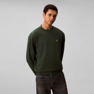 Calvin Klein Terry Monogram  Erkek Yeşil Sweatshirt