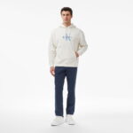 Calvin Klein Monologo Terry Erkek Beyaz Sweatshirt