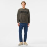Tommy Jeans Relax Vintage Varsity Crew Erkek Siyah Sweatshirt
