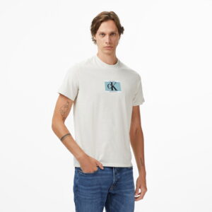 Calvin Klein Box Tape Graphic Erkek Beyaz T-Shirt