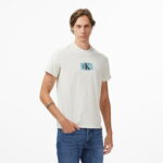 Calvin Klein Box Tape Graphic Erkek Beyaz T-Shirt
