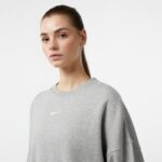 Nike Sportswear Phoenix Fleece Oversize Crew Kadın Gri Sweatshirt
