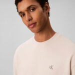 Calvin Klein Terry Monogram  Erkek Beyaz Sweatshirt