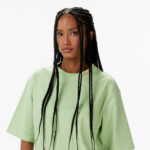 Calvin Klein Cooling Jersey Relaxed Kadın Yeşil T-Shirt