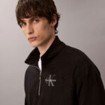 Calvin Klein Premium Terry Micro Monologo Erkek Siyah Sweatshirt