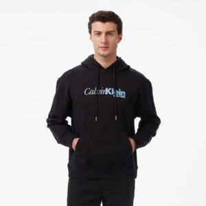 Calvin Klein Terry Cursive Graphic Erkek Siyah Sweatshirt
