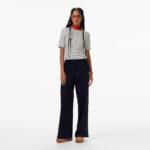 Calvin Klein Stripe Cotton Kadın Beyaz T-Shirt