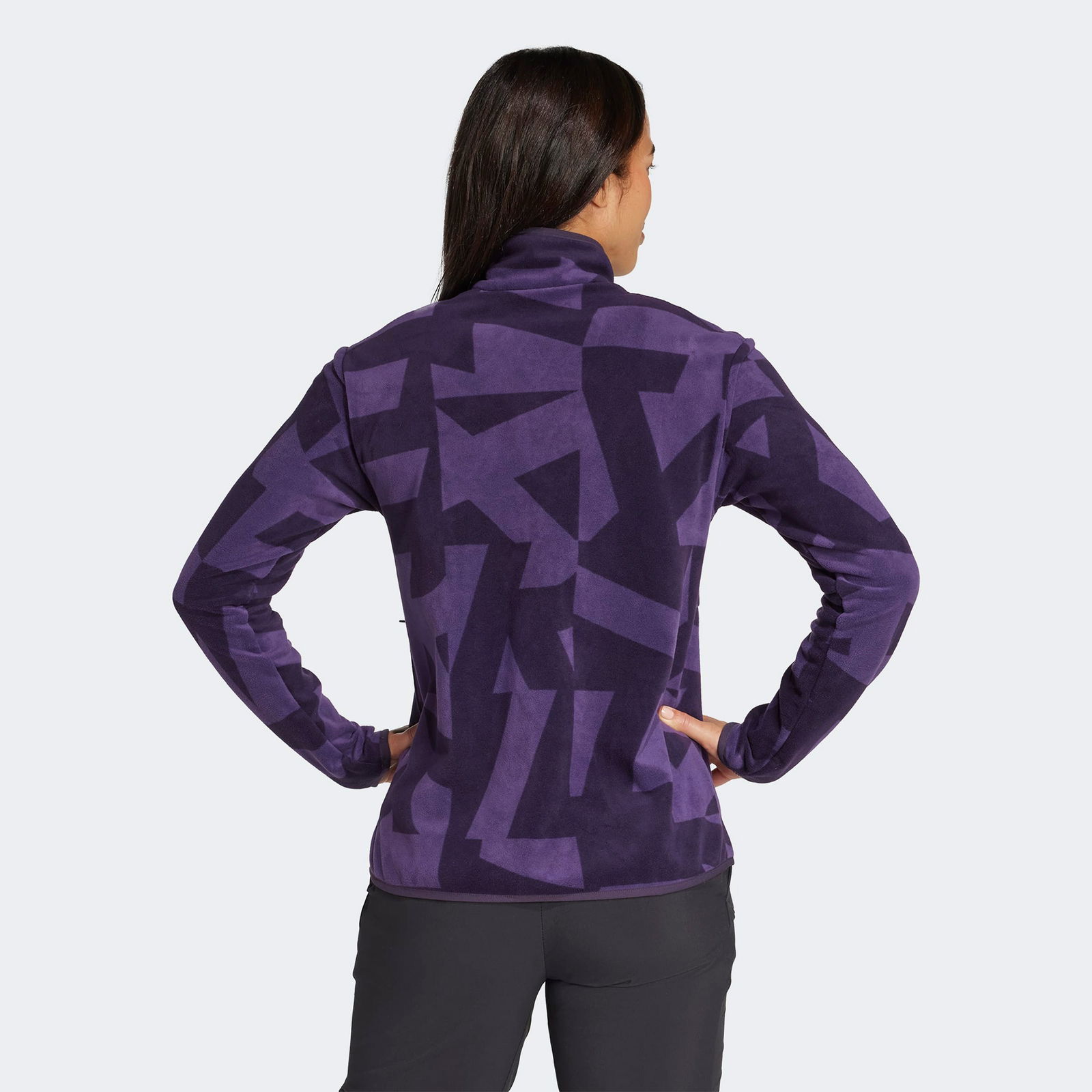 34B57E44-596F-44E5-Ae41-F572A8428Dac_Size2000X2000_Cropcenter Adidas Terrex Multi Printed Full Zip Fleece Kadın Mor Yürüyüş Polar