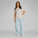 Calvin Klein Hero Logo Regular Kadın Gri T-Shirt