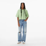 Calvin Klein Cooling Jersey Relaxed Kadın Yeşil T-Shirt