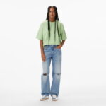 Calvin Klein Cooling Jersey Relaxed Kadın Yeşil T-Shirt