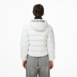 Calvin Klein Lightweight Logo Puffer Kadın Beyaz Ceket