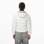 Calvin Klein Lightweight Logo Puffer Kadın Beyaz Ceket