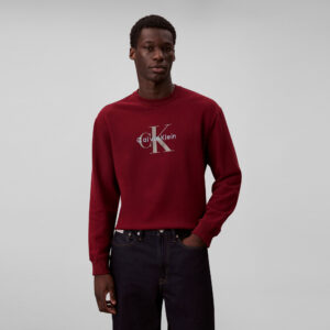 Calvin Klein Terry Monologo  Erkek Kırmızı Sweatshirt