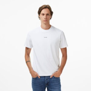 Calvin Klein Stretch Cotton Pique Nano Erkek Beyaz T-Shirt