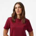 Calvin Klein Interlock Emblem Mock Kadın Kırmızı T-Shirt