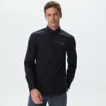 پیراهن باریک پوپلین استرچ Calvin Klein پیراهن مشکی مردانه - تصویر 24