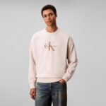 Calvin Klein Terry Monologo  Erkek Beyaz Sweatshirt