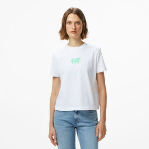 Calvin Klein Archive Logo Classic Kadın Beyaz T-Shirt
