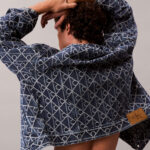 Calvin Klein 90S Indigo Emblem Jacquard Truck Erkek Mavi Ceket