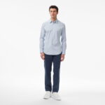 Calvin Klein Solid Stretch Slim Erkek Gri Gömlek